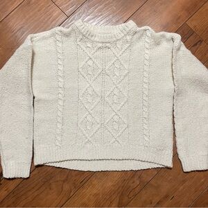 Abercrombie Kids Cream Cable Knit Sweater
